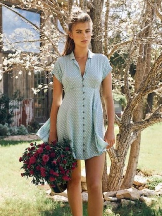 Kimchi Blue Dresses & Skirts - UO Kimchi Blue Polka Dot Button Front Mini Dress tie back urban outfitters twee